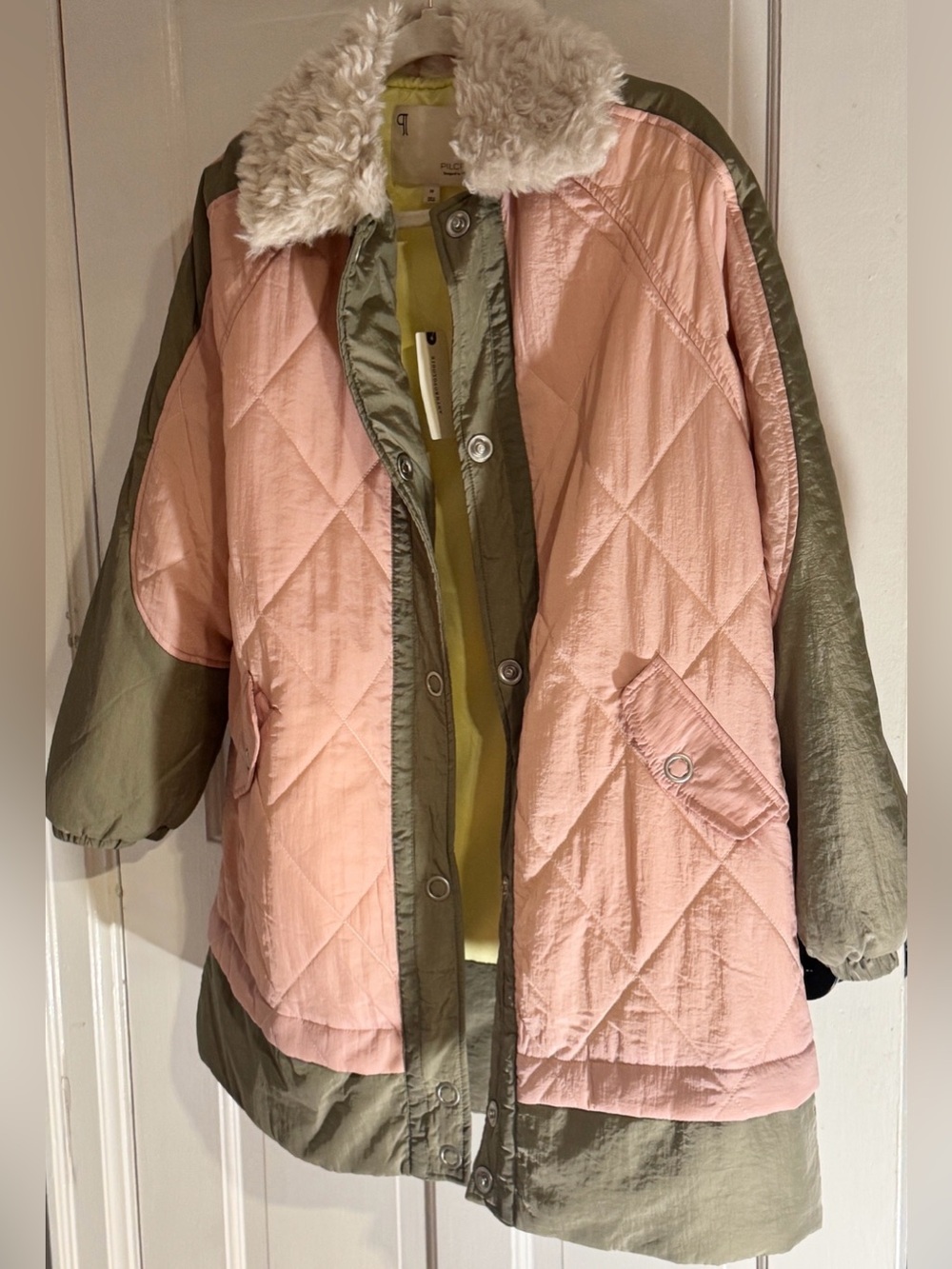 NWT Pilcro Sherpa Fleece Collar Quilted Liner Coat - Picture 5 of 9